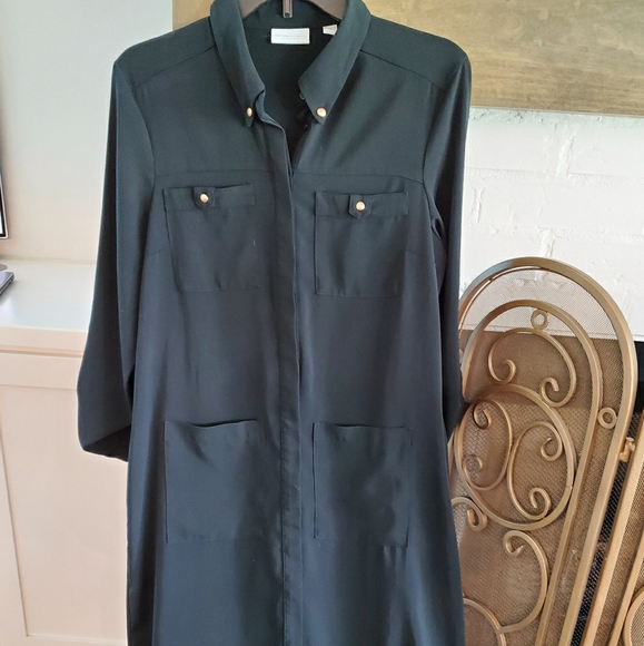 Black button down midi dress - Picture 1 of 2